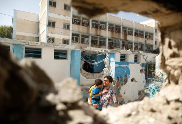 غزہ میں صیہونی جنگی طیاروں کی امدادی سامان کے گودام پر بمباری
