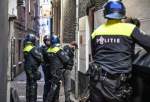 Police officers take security measures after they used force against protesters demonstrating to condemn the attribution of post-match incidents between Ajax and Maccabi Tel Aviv to pro-Palestinian supporters and to criticize the media’s stance in Amsterdam, Netherlands on November 10, 2024