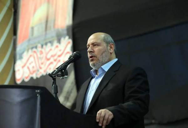 Head of Hamas’ Office for Relations with the Arab and Islamic World Khalil al-Hayya gives a speech during funeral ceremony, held for Hamas political chief Ismail Haniyeh on August 1, 2024 [Iranian Leader Press Office/Anadolu via Getty Images]